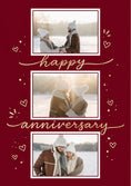 Load image into Gallery viewer, Red Heart Script Happy Anniversary Photo Upload Birthday Card
