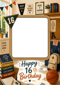 Load image into Gallery viewer, School Room Motivational Photo Upload 16th Birthday Card for Her
