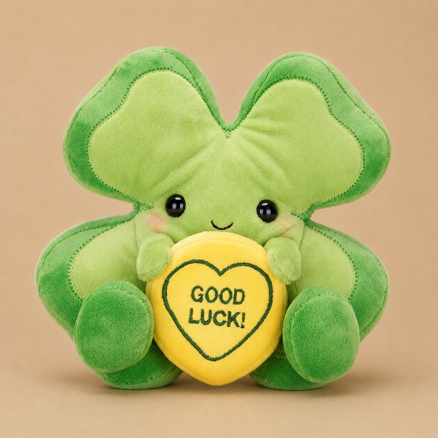 18cm Swizzels Love Hearts "Good Luck" Clover Plush Soft Toy