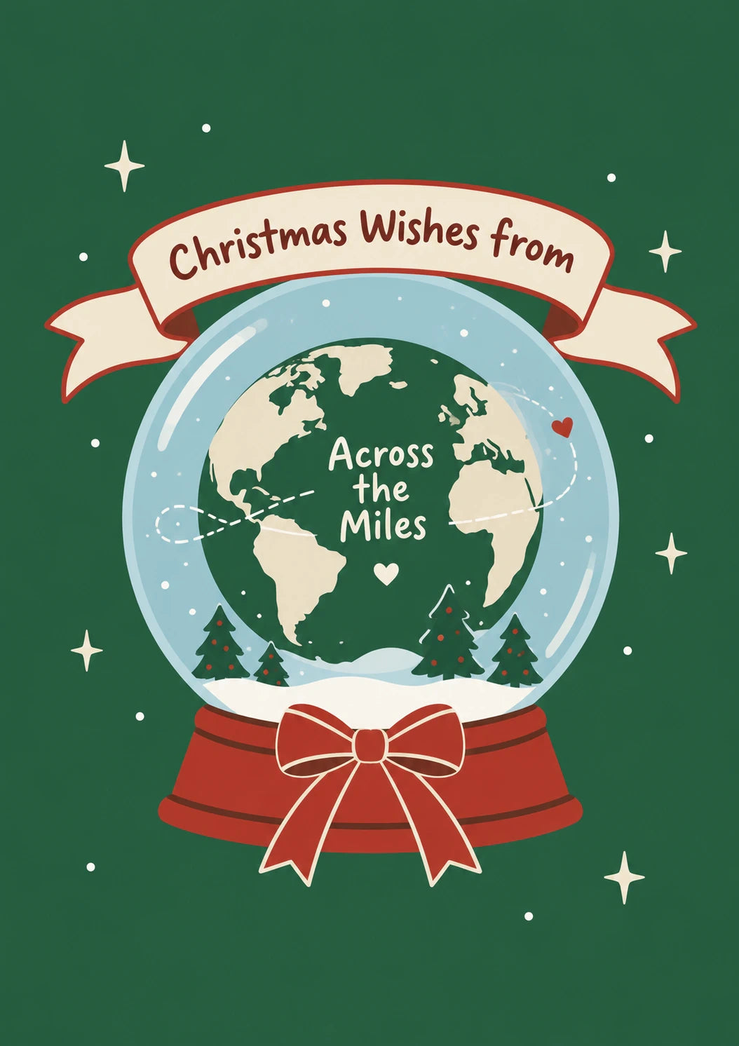 Across the Miles Snow Globe Christmas Card