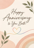 Load image into Gallery viewer, Rainbow Heart Botanical LGBTQ+ Anniversary Card
