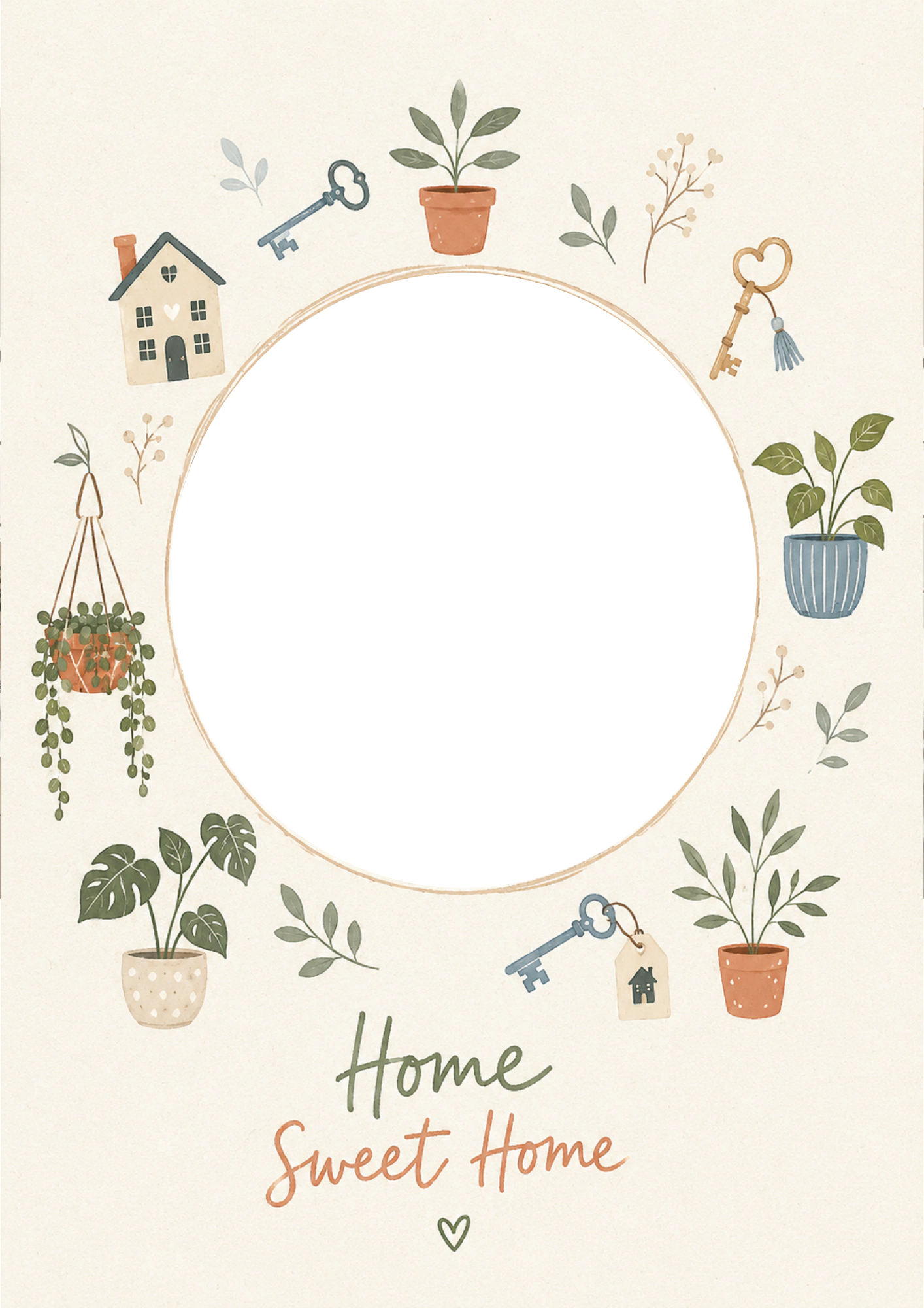 New Home - Personalised Card — with punch holes