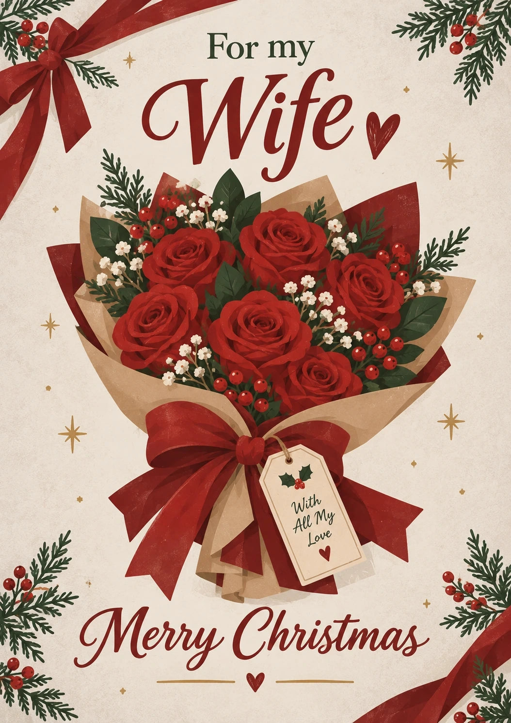 Christmas - Personalised Card — with punch holes