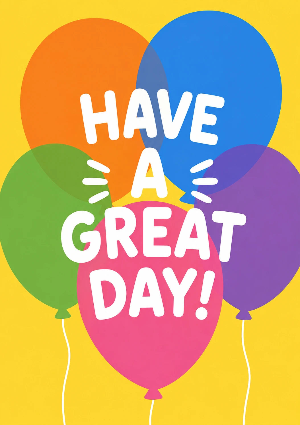 Colourful Balloons Have a Great Day 8th Birthday Card