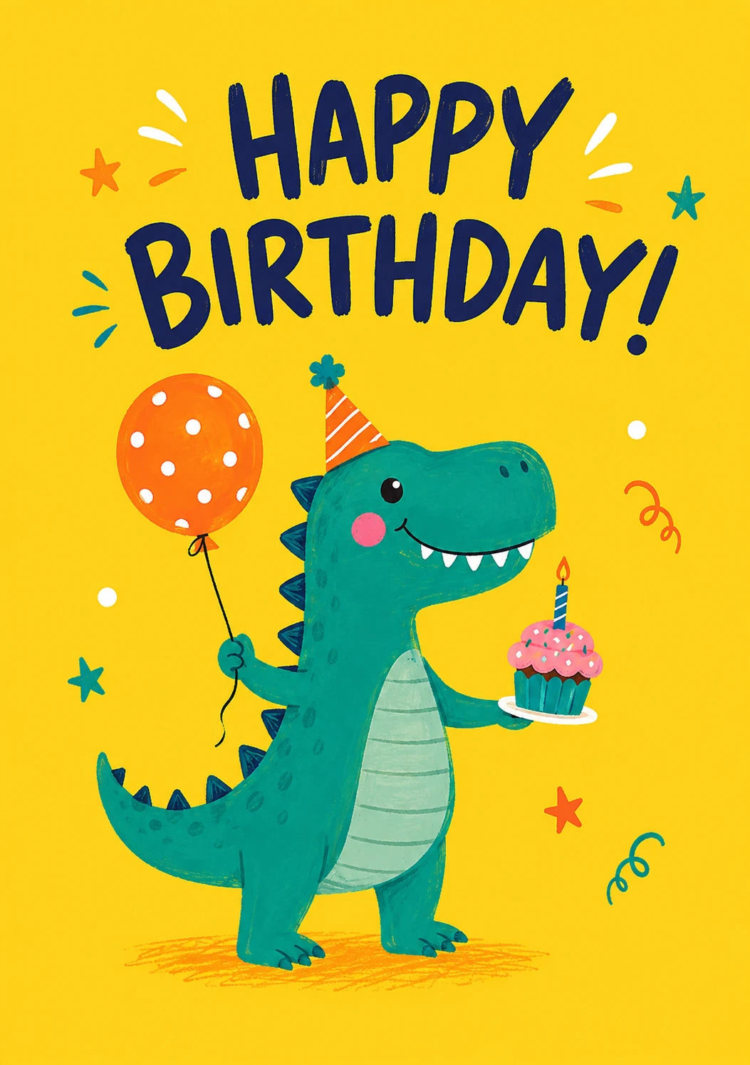 Cute T-Rex Dinosaur 12th Birthday Card for Him