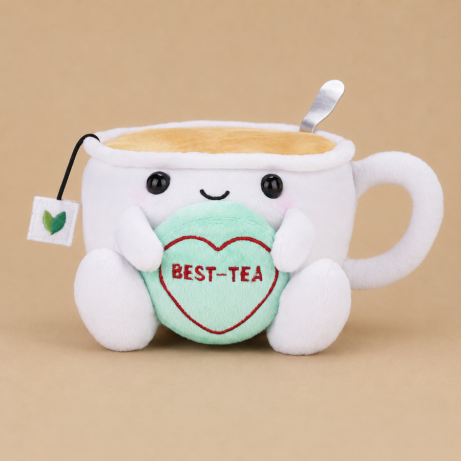 18cm Swizzels Love Hearts Tiffany 'Best-Tea' Teacup Plush Soft Toy