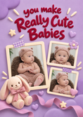 Load image into Gallery viewer, Funny You Make Really Cute Babies Multiple Photo Upload New Baby Card for Brother

