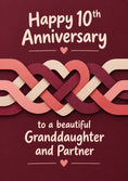 Load image into Gallery viewer, Intertwined Hearts 10th Anniversary Card for Her
