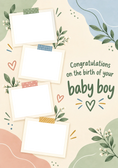 Load image into Gallery viewer, Four Photo Polaroid Collage Photo Upload New Baby Card for Daughter and Partner
