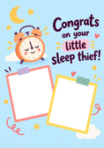 Load image into Gallery viewer, Funny Little Sleep Thief Photo Upload New Baby Card for Daughter and Partner

