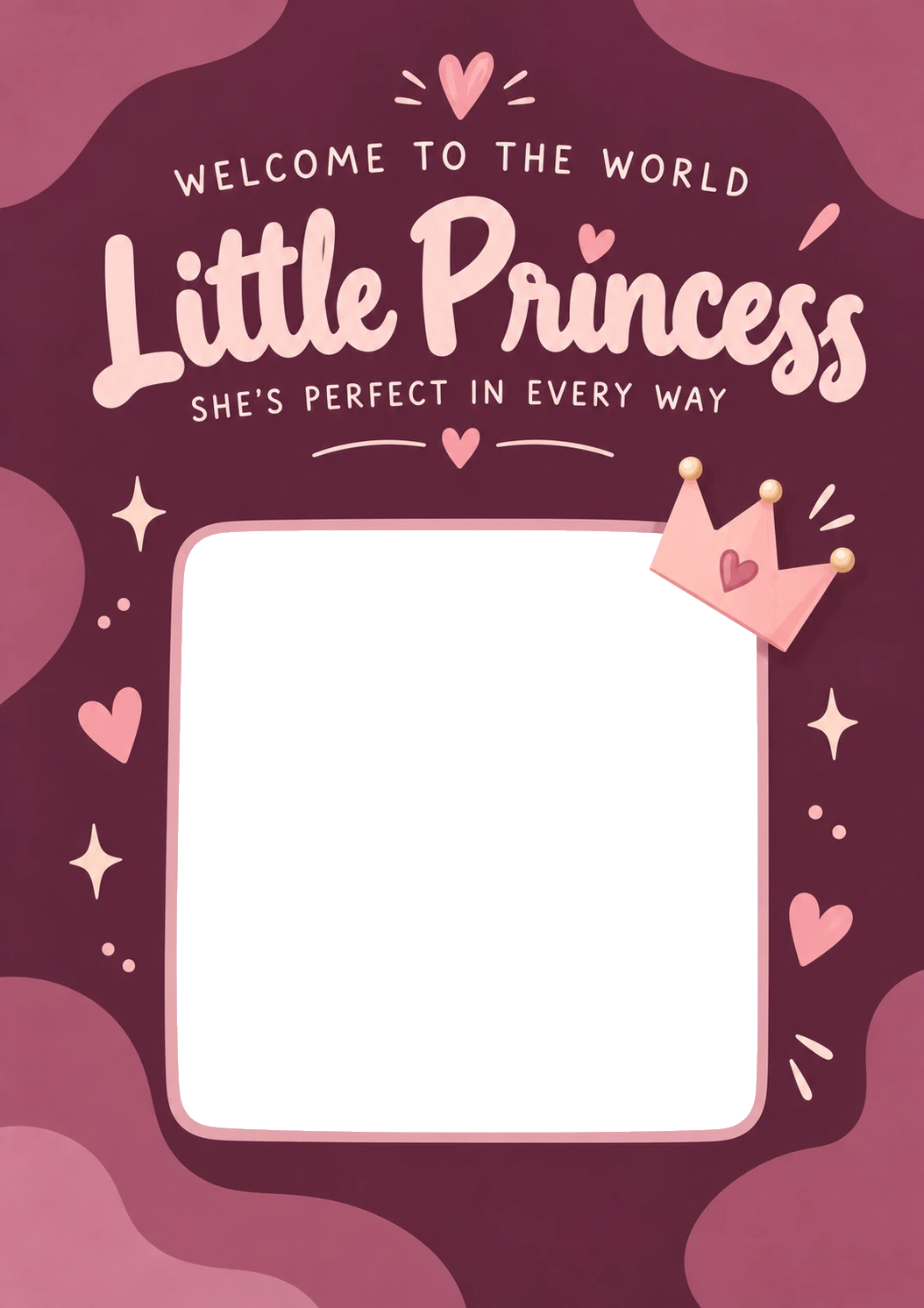 Welcome to the World Little Princess Photo Upload New Baby Card for Granddaughter