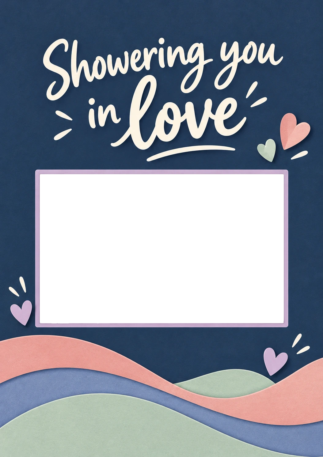 Showering You in Love Photo Upload New Baby Card for Cousin