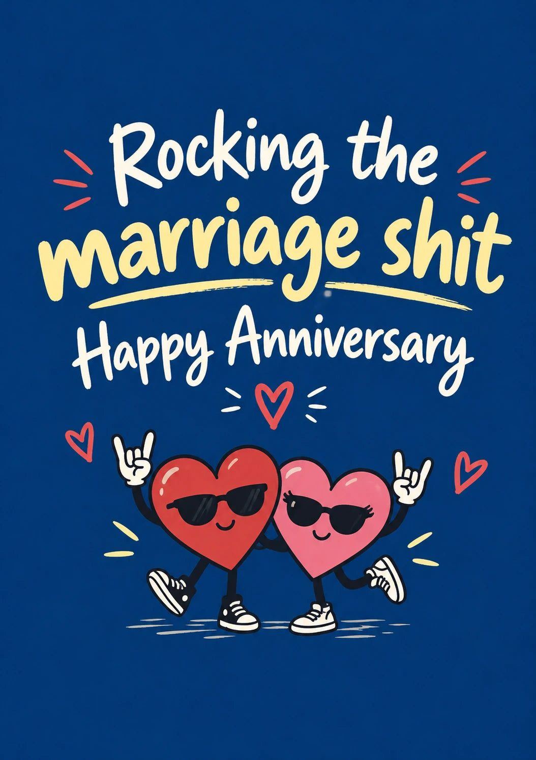 Funny Rocking the Marriage Shit Anniversary Card for Brother and Partner