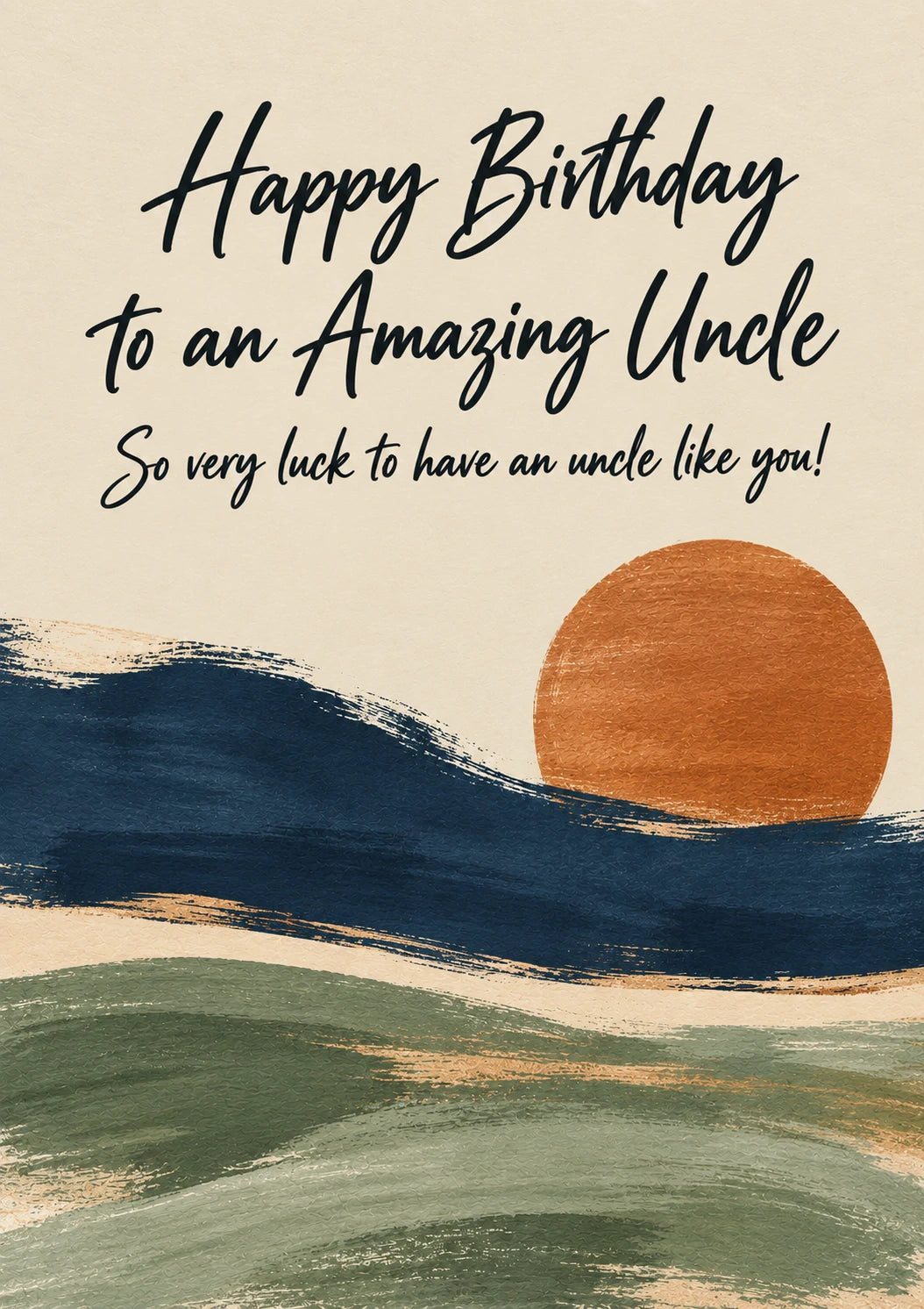 Sunset Landscape Amazing Uncle Birthday Card for Him