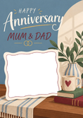 Load image into Gallery viewer, Happy Anniversary Mum and Dad Two Rings Photo Upload Anniversary Card
