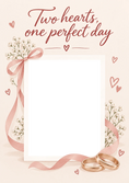 Load image into Gallery viewer, Two Hearts Floral Ribbon Photo Upload Anniversary Card

