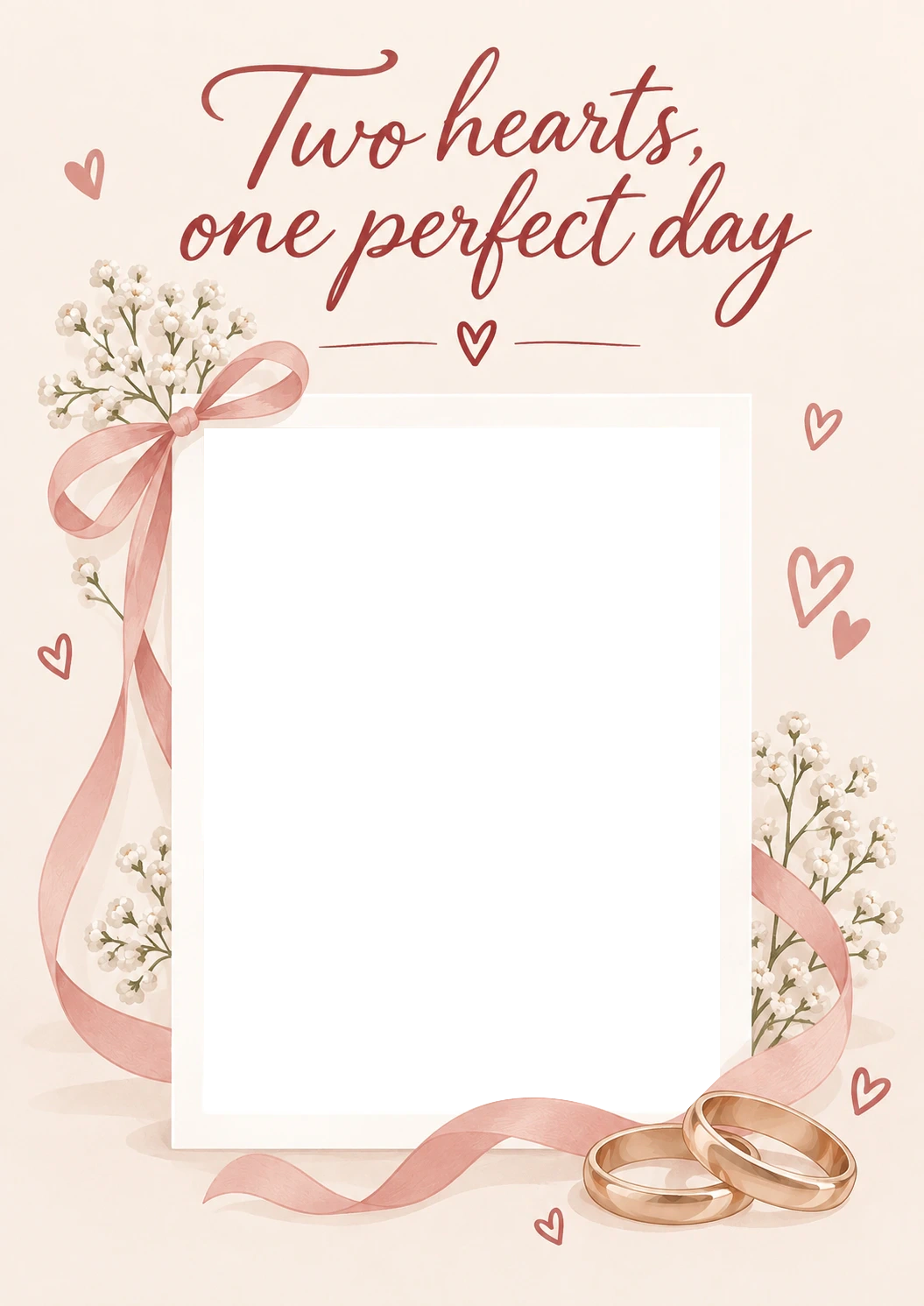 Two Hearts Floral Ribbon Photo Upload Anniversary Card