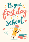 Load image into Gallery viewer, Cute Dancing Pencil First Day of School Card
