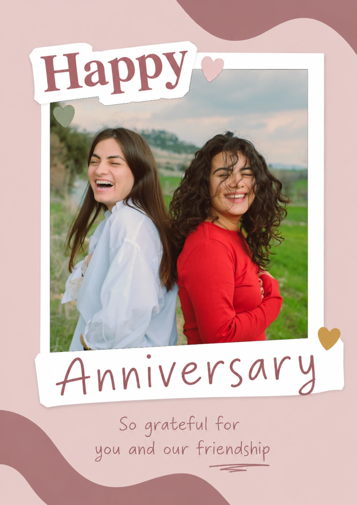 Grateful for Our Friendship Photo Upload Anniversary Card