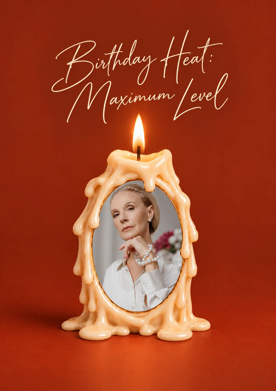 Funny Birthday Heat Maximum Level Photo Upload 60th Birthday Card for Her
