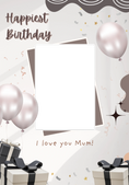 Load image into Gallery viewer, Rose Gold Balloons I Love You Mum Photo Upload Birthday Card for Her
