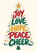 Load image into Gallery viewer, Joy Love Hope Peace Cheer Christmas Card for Cousin
