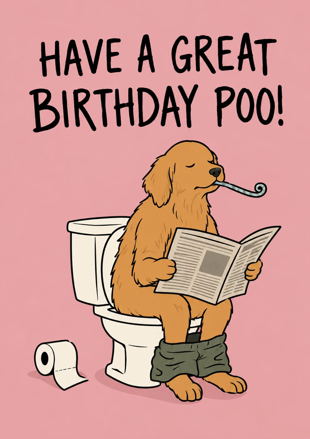 Funny Dog on Toilet 21st Birthday Card