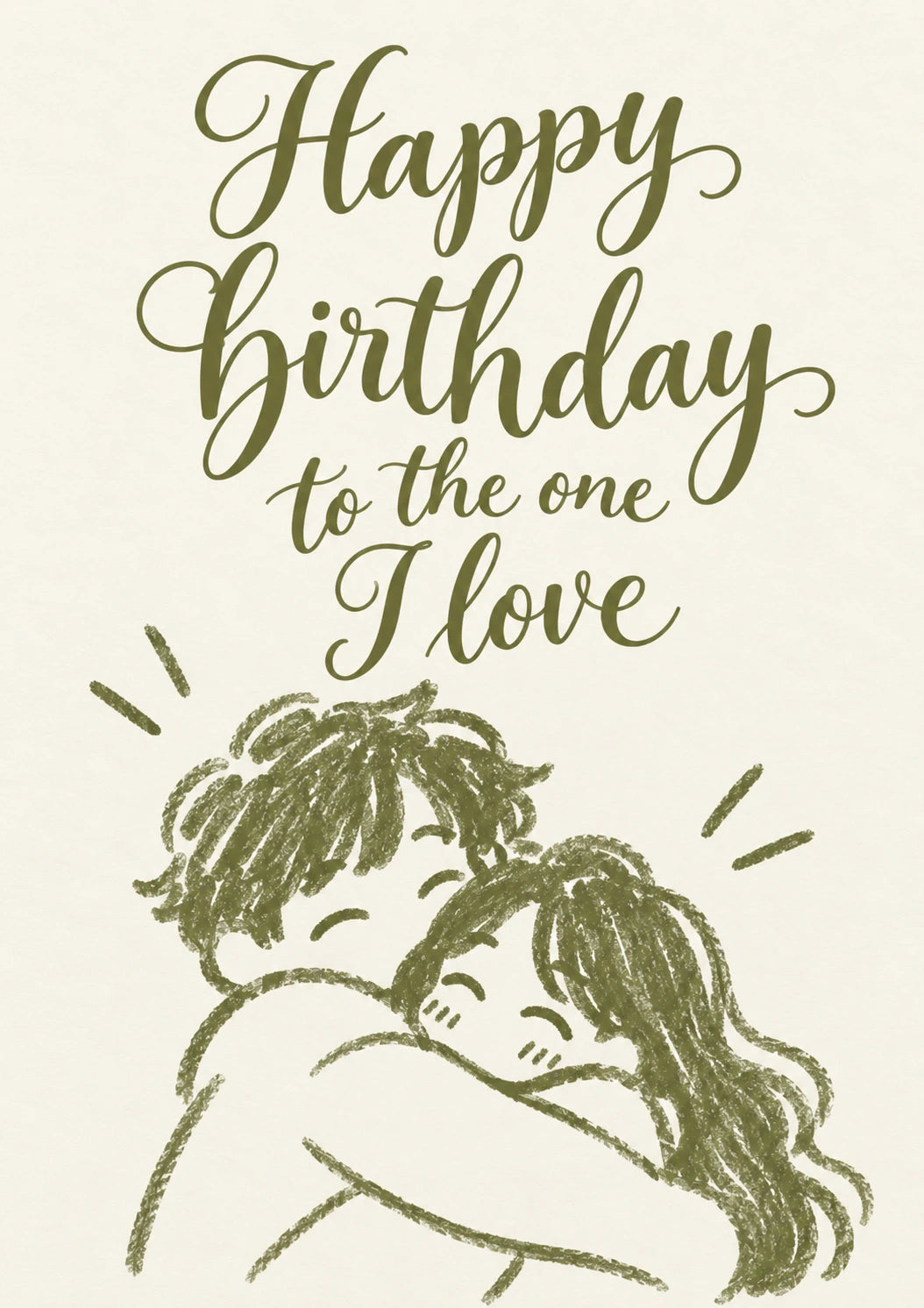 Romantic Couple Hugging Happy Birthday Card for Him