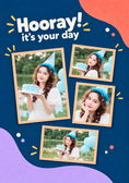 Load image into Gallery viewer, Hooray It's Your Day Multiple Photo Upload Congratulations Card for Niece
