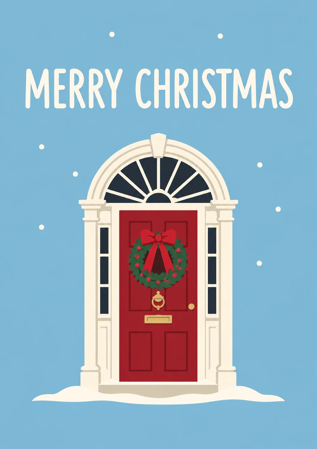 Red Door Christmas Wreath Christmas Card for Him