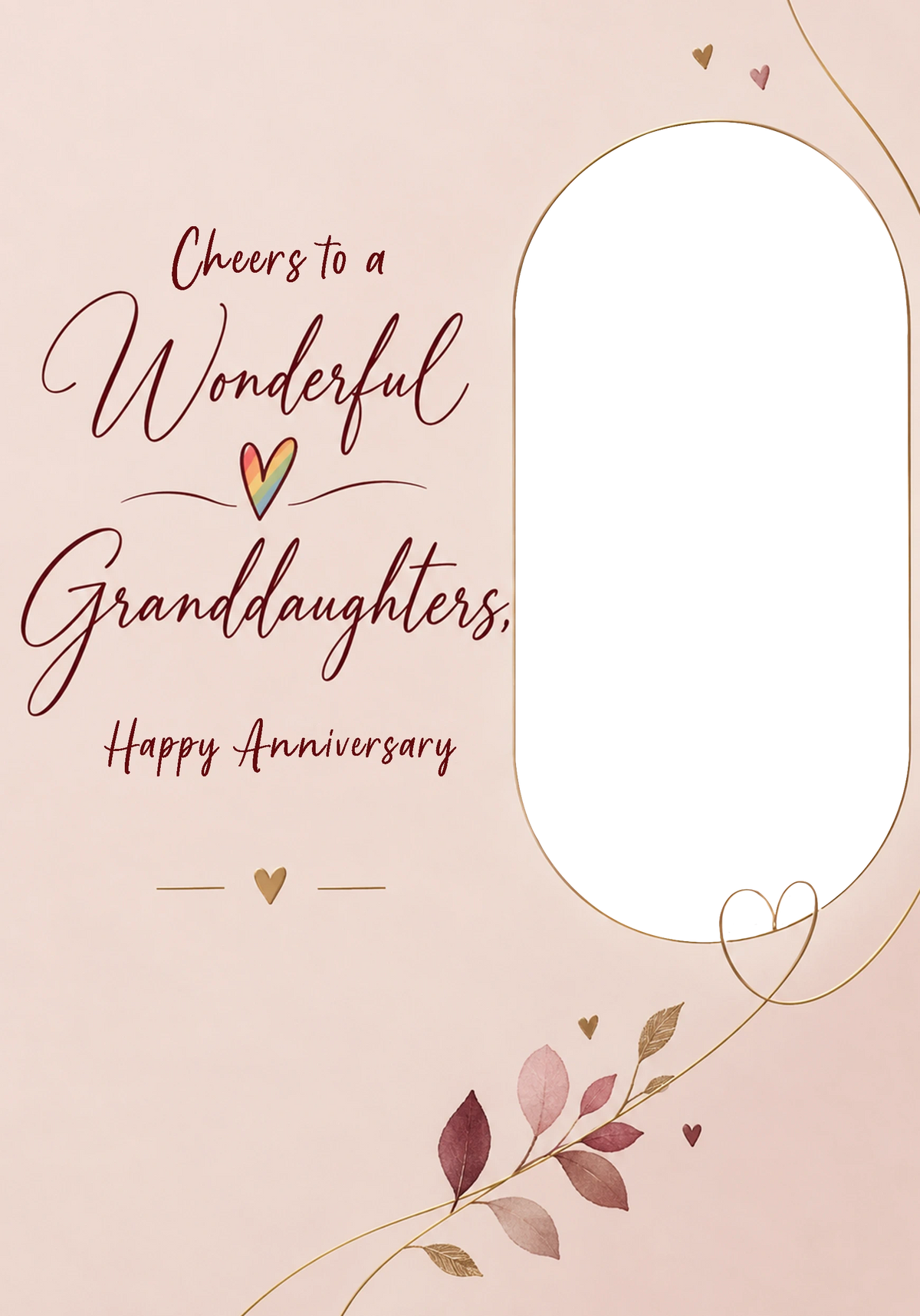 Wonderful Granddaughters LGBTQ+ Photo Upload Anniversary Card