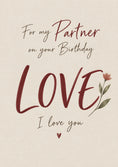 Load image into Gallery viewer, Romantic Red Love Floral Partner Birthday Card
