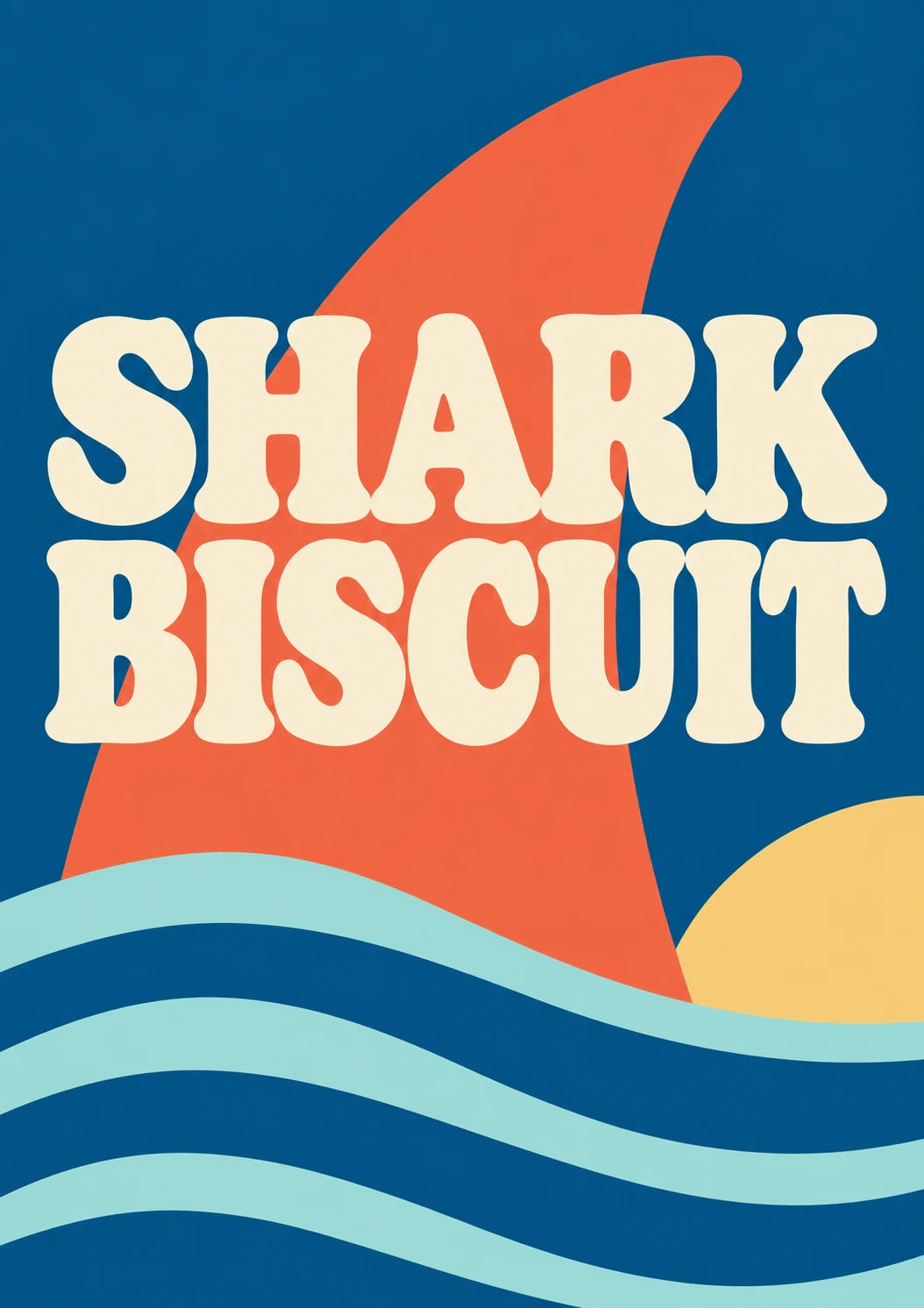 Funny Shark Biscuit Surf Birthday Card