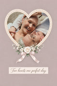 Load image into Gallery viewer, Pearl Heart Floral Photo Upload Wedding Card for Her
