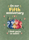 Load image into Gallery viewer, Cute Squirrels Sharing Acorn Fifth Anniversary Card
