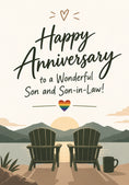 Load image into Gallery viewer, Son and Son-in-Law Rainbow Heart Anniversary Card
