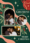 Load image into Gallery viewer, Special Girlfriend Green Floral Photo Upload Christmas Card for Her
