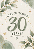 Load image into Gallery viewer, Sage Green Botanical 30th Anniversary Card
