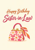 Load image into Gallery viewer, Pink Daisy Handbag Sister in Law Birthday Card for Her
