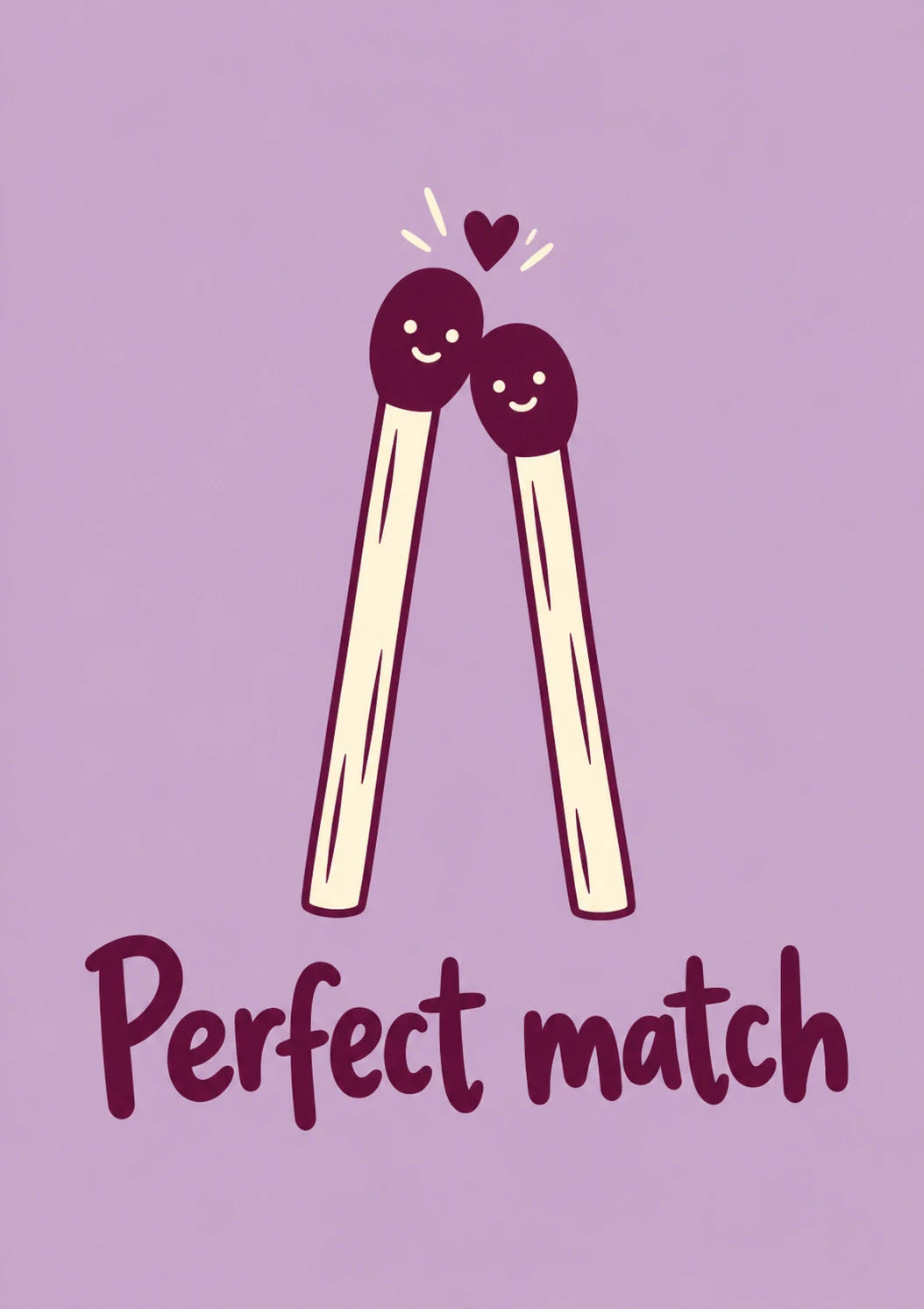 Perfect Match Matchstick Couple Anniversary Card