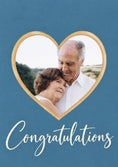 Load image into Gallery viewer, Gold Heart Frame Photo Upload Wedding Card
