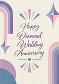 Load image into Gallery viewer, Geometric Art Deco Diamond Wedding Anniversary Card
