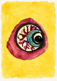 Load image into Gallery viewer, Bloodshot Eyeball Watercolour Halloween Card
