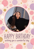Load image into Gallery viewer, Colourful Confetti Spots Photo Upload Birthday Card for Her
