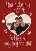 Load image into Gallery viewer, Funny Holy Jolly Heart Photo Upload Christmas Card for Her
