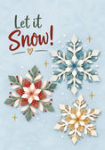 Load image into Gallery viewer, Let It Snow Floral Snowflakes Christmas Card for Grandma
