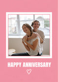 Load image into Gallery viewer, Pink Bold Text Photo Upload Anniversary Card for Her
