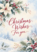 Load image into Gallery viewer, White Poinsettia Winter Scene Christmas Card for Grandparents
