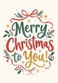 Load image into Gallery viewer, Festive Ribbon Lettering Christmas Card for Niece
