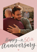 Load image into Gallery viewer, Pink Hexagon 50th Photo Upload Anniversary Card

